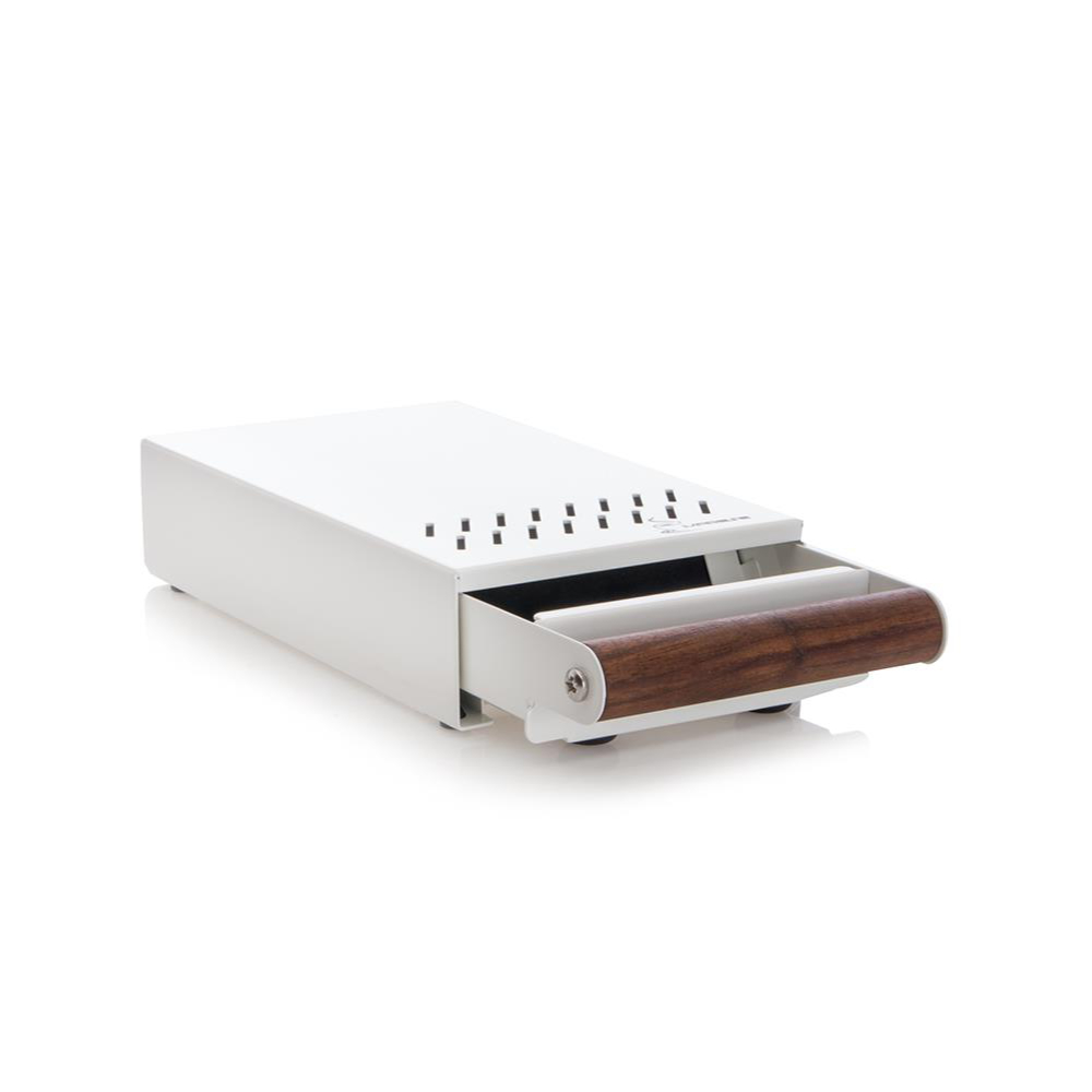 Marese Sudschublade mini weiss Nussholzgriff