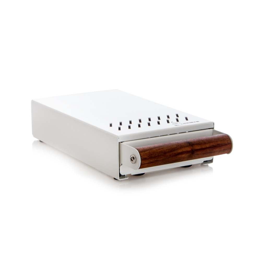Marese Sudschublade mini weiss Nussholzgriff