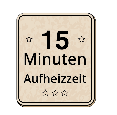 Angaben zur Aufheizzeit der Maschinen